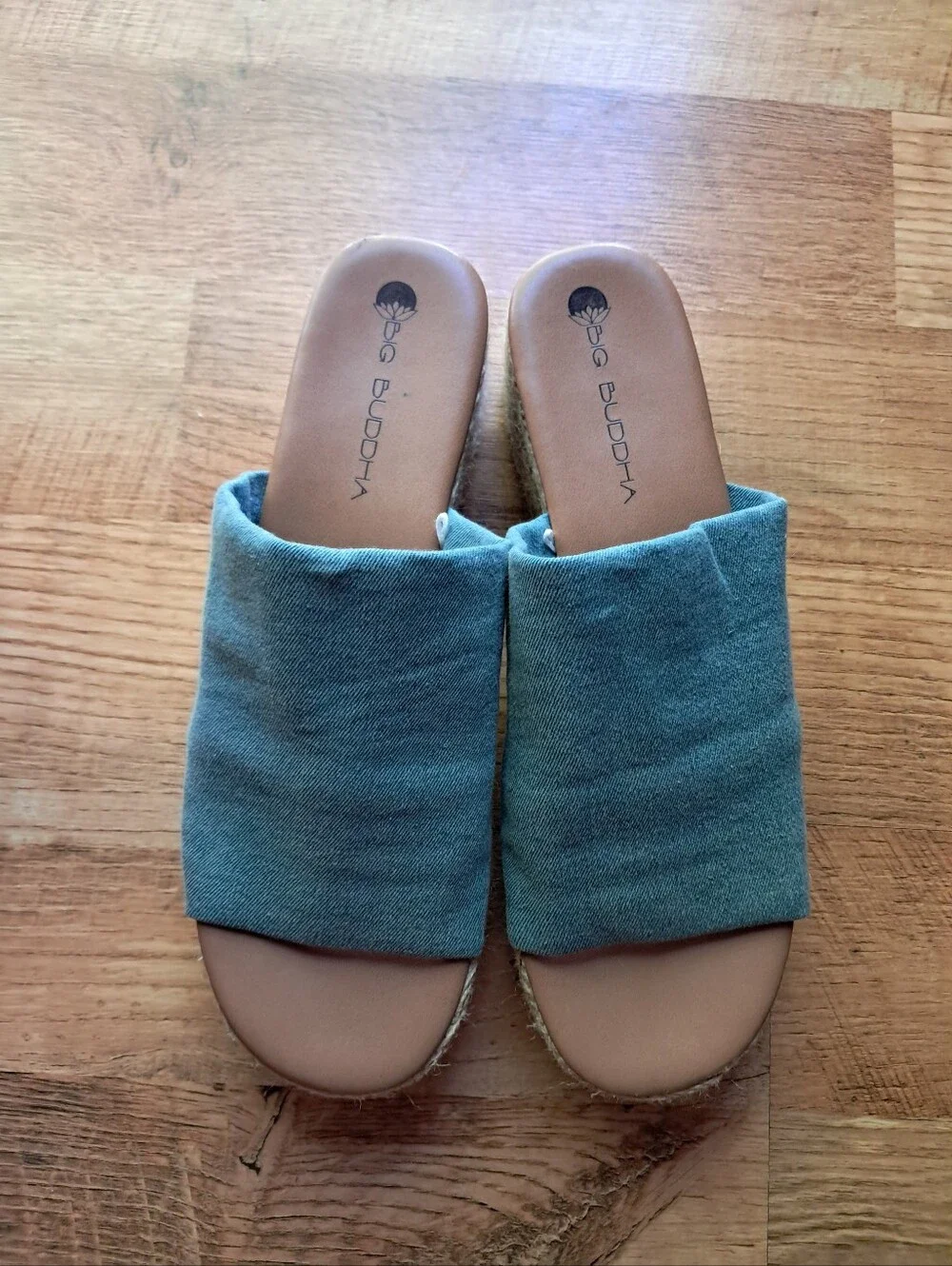 Big Buddha Fabric Platform Espadrille Wedge Slide Sandals Beachy Y2k Vibes